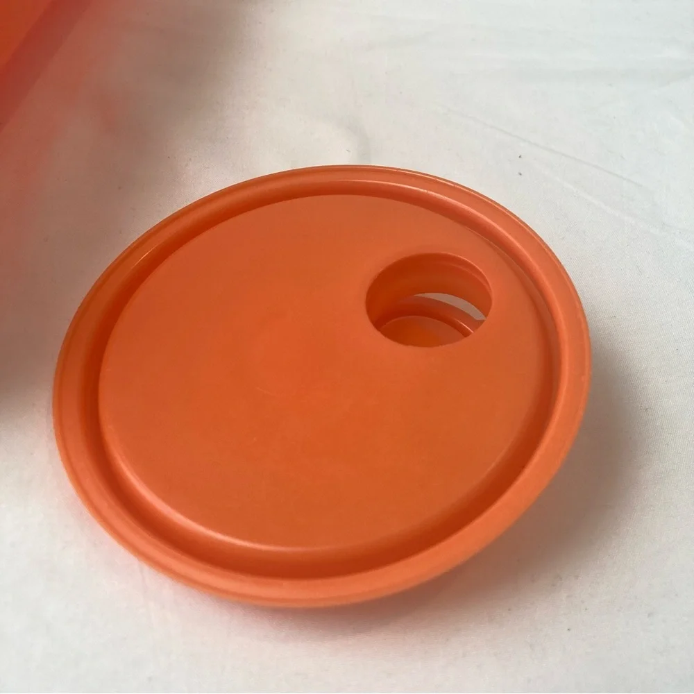 Tupperware Vintage Orange Travel Tall Cup 262 w Lid 603 Retro 80s Flip Top Sip